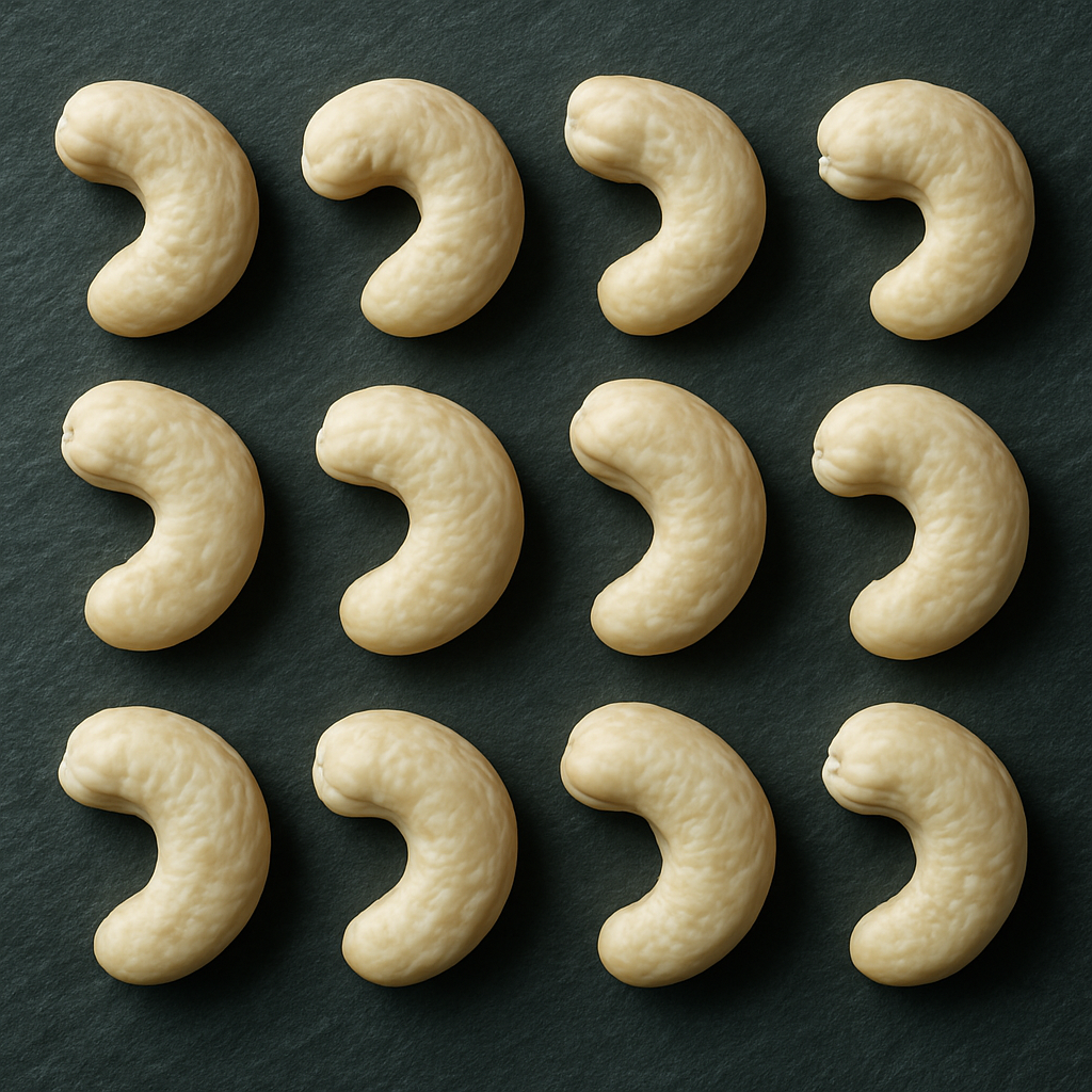 Whole white W240 cashew kernels